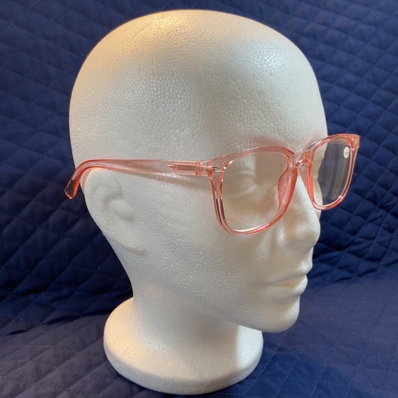Blue Blocking +1.50 Reading Glasses. New.Flexible Temple. Clear Pink. - Picture 1 of 10